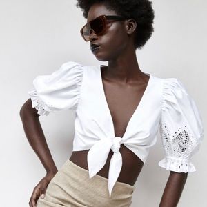 ZARA WHITE TOP, SIZE S